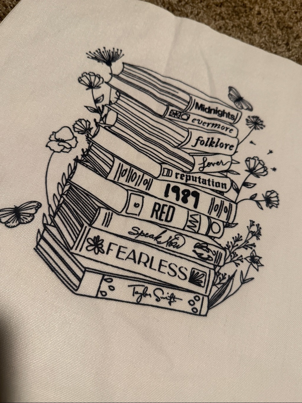 Taylor Swift album title book stack tote bag (like new) - Picture 2 of 5